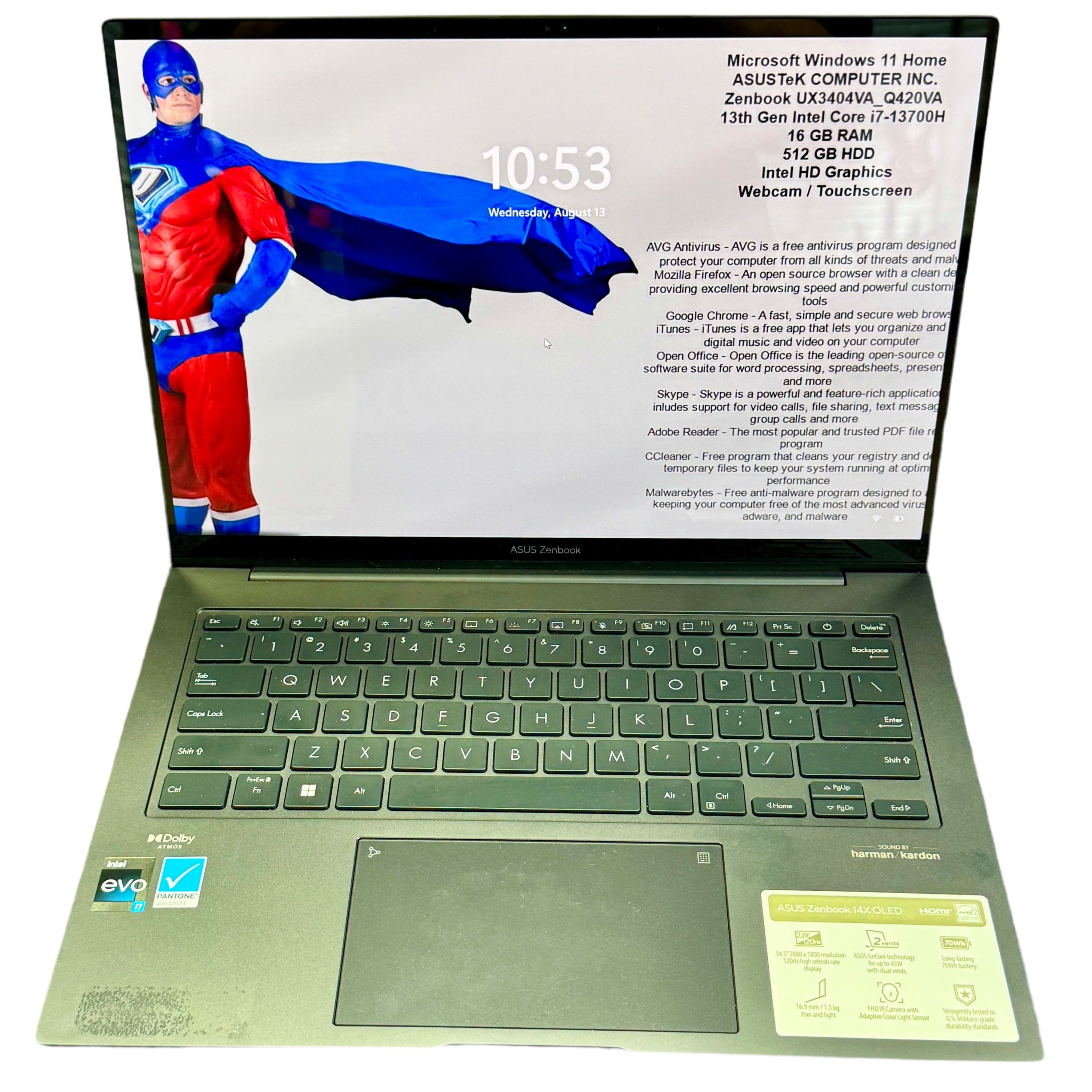 ASUS Zenbook 14X OLED Q420V 14.5 Touchscreen Laptop Computer