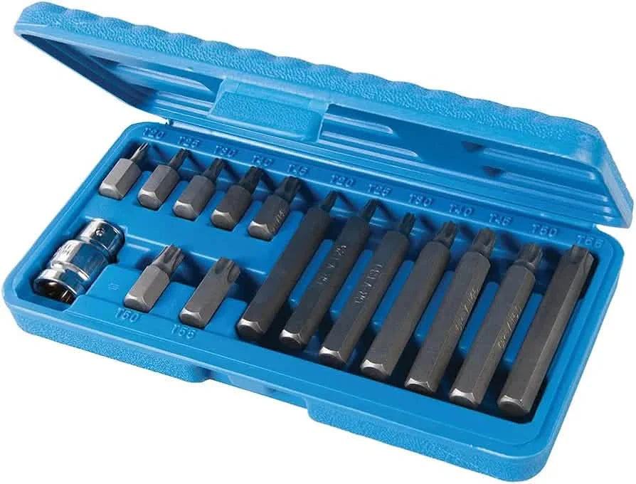 Torx Bits Set 1/2 Dr + Storage Carry Case 15pce Silverline 706839