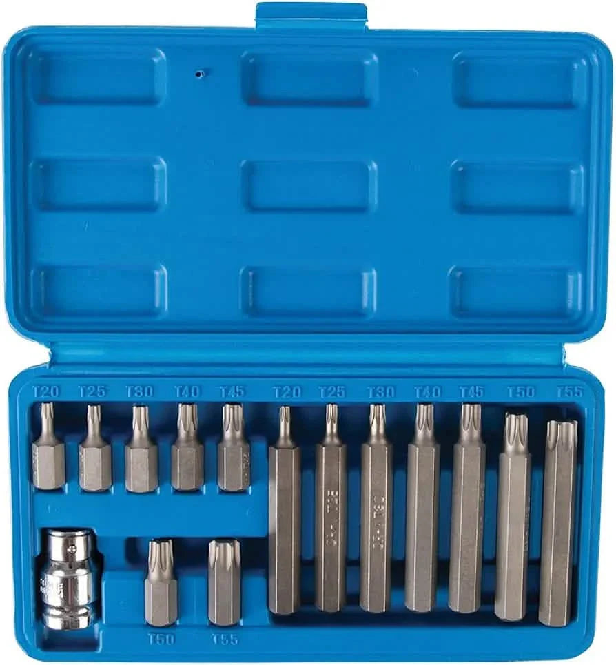 Torx Bits Set 1/2 Dr + Storage Carry Case 15pce Silverline 706839
