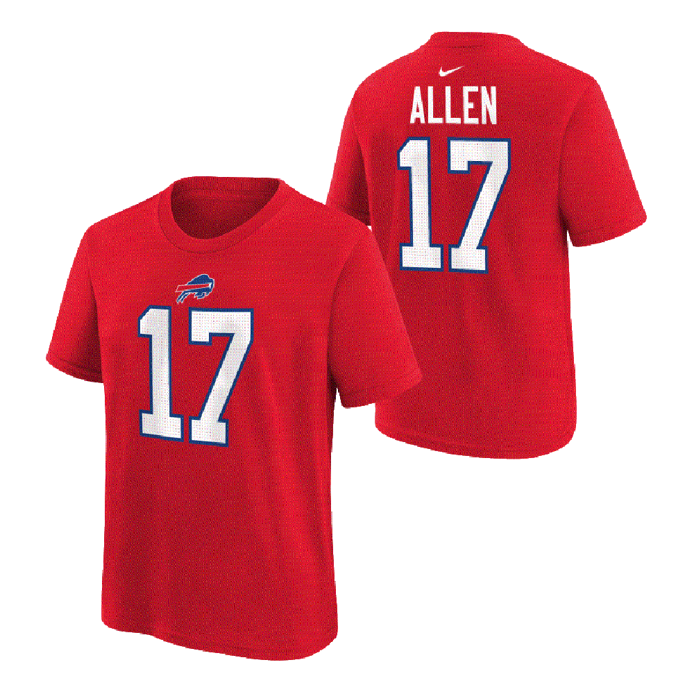 Outerstuff Boy's Buffalo Bills Allen Josh Fuse N&N Short Sleeve Tee - Red