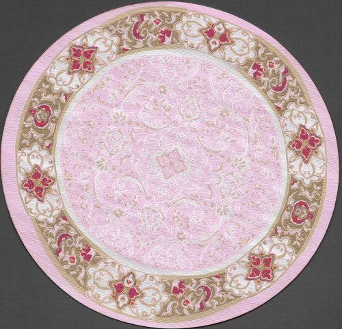 Turkish Woven Rug, 7 Round, Pink