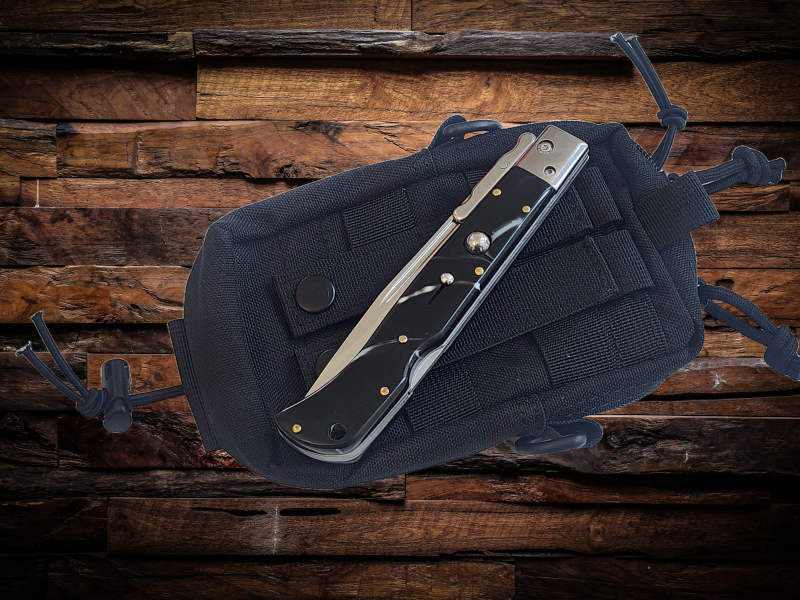 AKC 11 Italian Roma Swinguard Automatic Knife - Ebony Swirl (4.62 Polished)