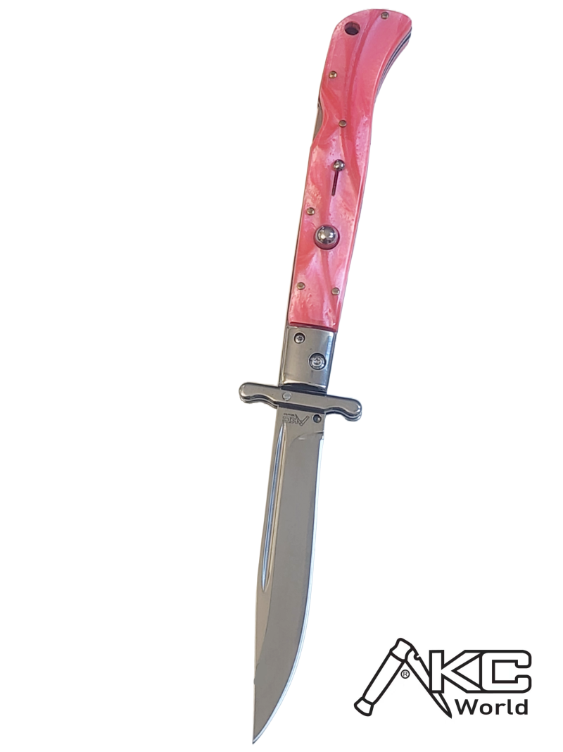 AKC 11 Italian Roma Swinguard Automatic Knife - Orange Pearl (4.62 Polished)