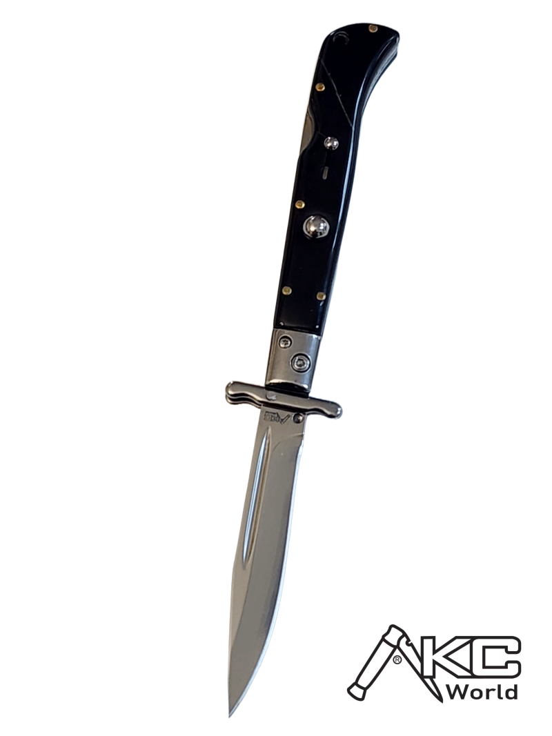 AKC 9 Italian Roma Swinguard Automatic Knife - Ebony Swirl (3.75 Polished)