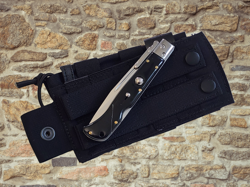 AKC 9 Italian Roma Swinguard Automatic Knife - Ebony Swirl (3.75 Polished)