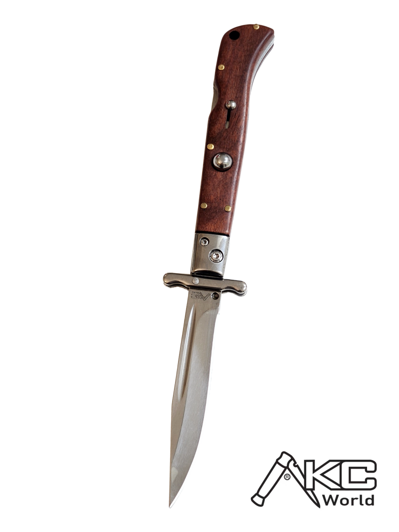 AKC 9 Italian Roma Swinguard Switchblade - Wood (3.75 Polished)