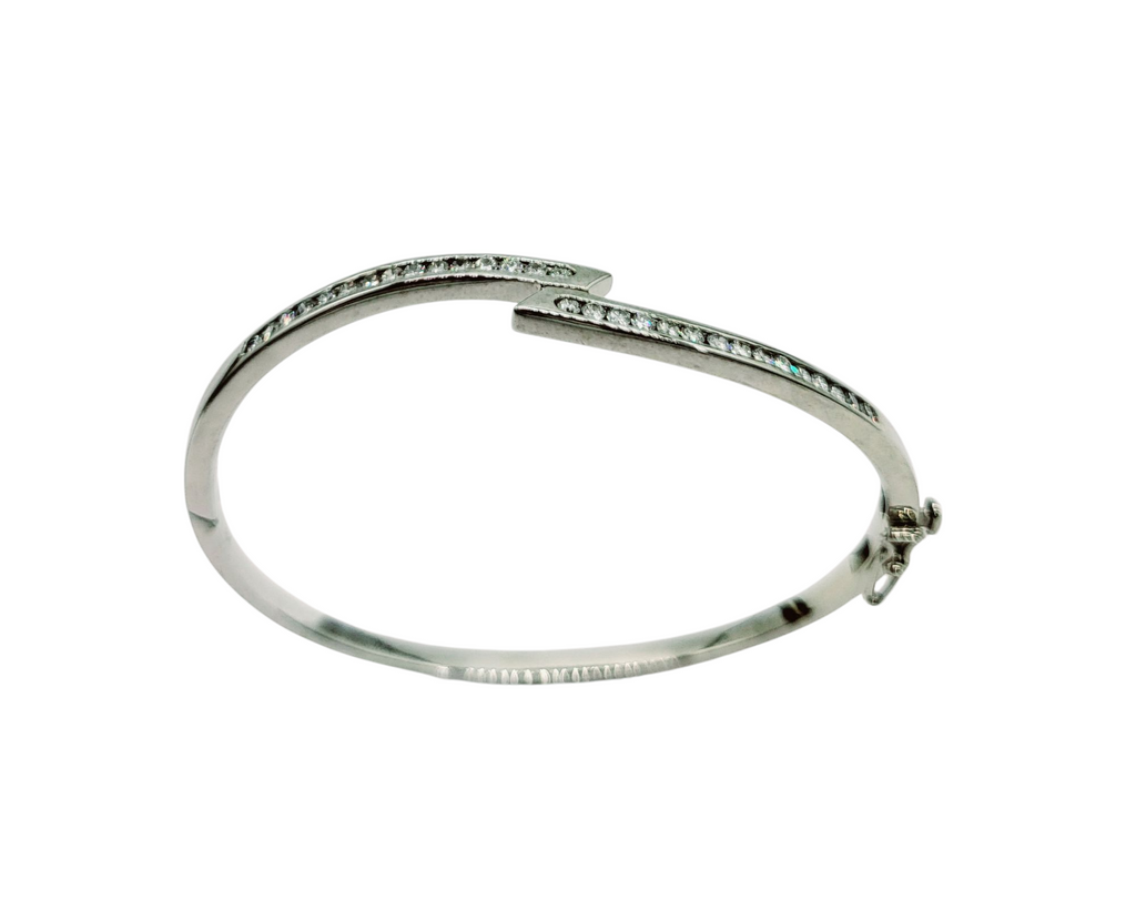 1/2 Carat Total Weight Diamond Bypass Bangle
