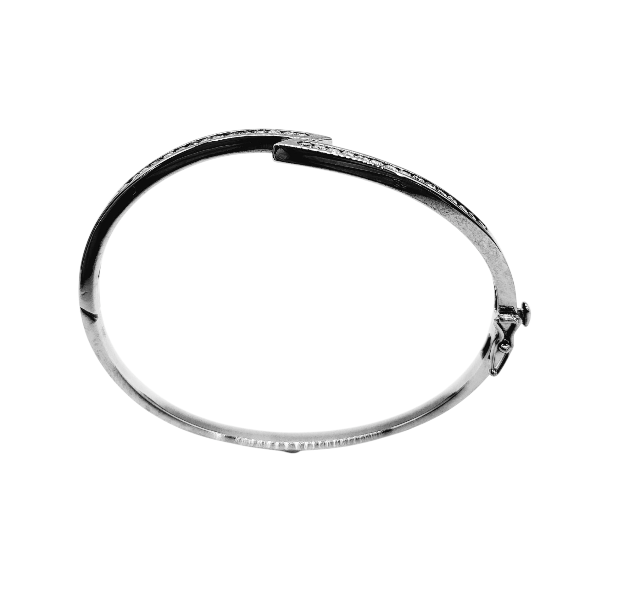 1/2 Carat Total Weight Diamond Bypass Bangle