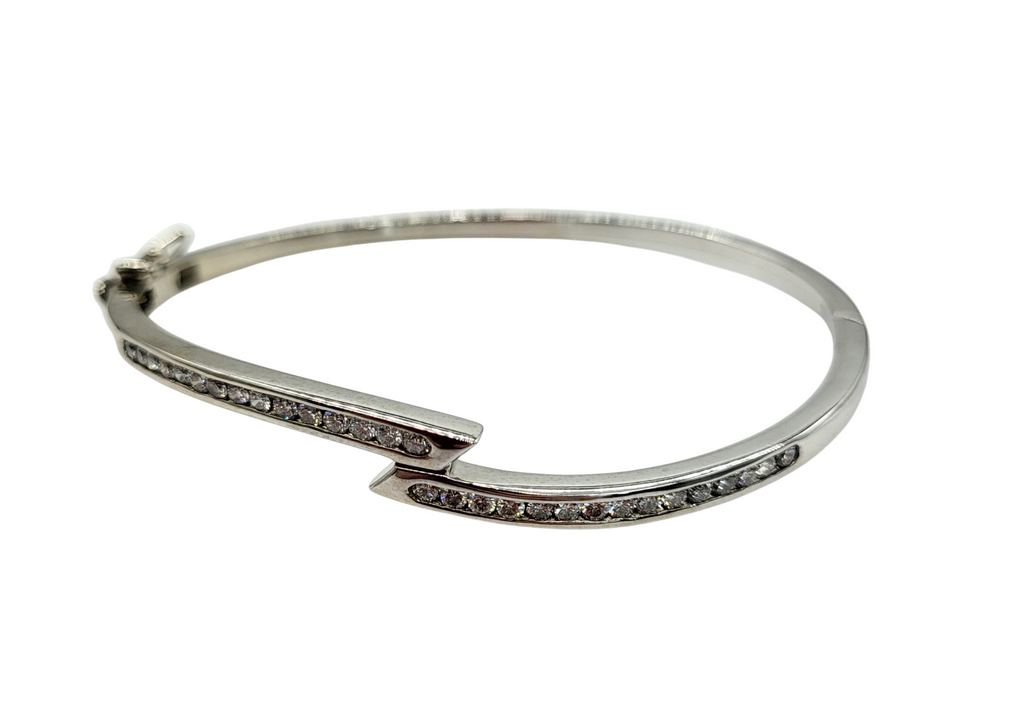 1/2 Carat Total Weight Diamond Bypass Bangle