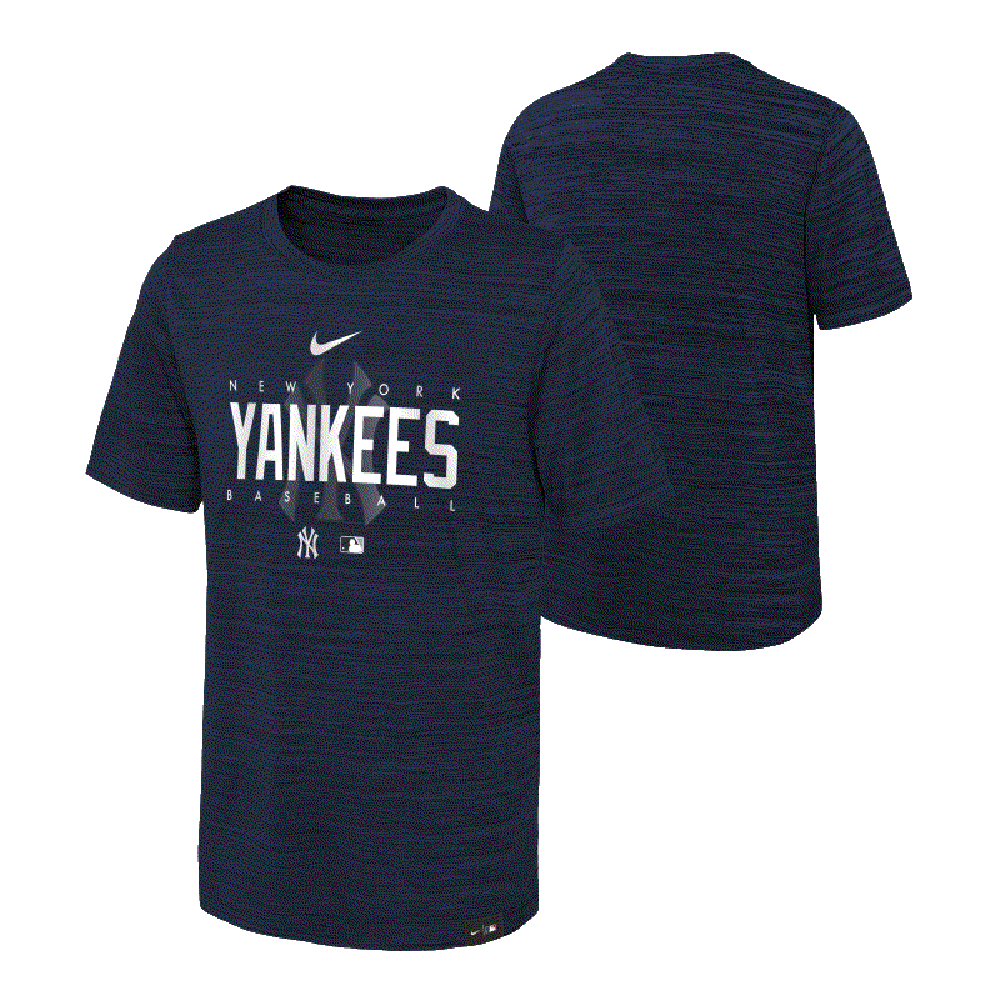 Outerstuff Boy's New York Yankees Dry-Fit Velocity Practice Tee - Pitch Blue